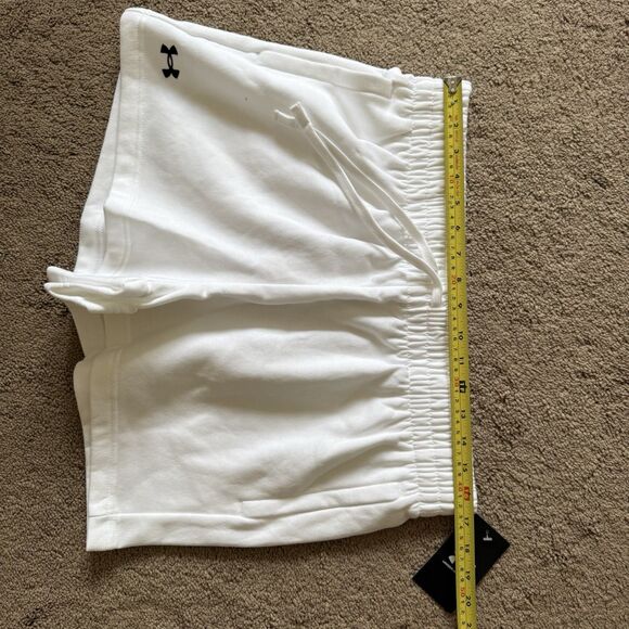 NWT UNDER ARMOUR women's Rival FLEECE SHORTS Size L white - Picture 6 of 6